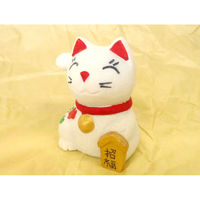 いよせき 招き猫〈右手あげ〉置物 60×50×H70mm 漢白玉 アラバスター 011318-r 1個（直送品）