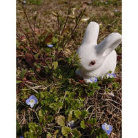 いよせき 子うさぎ置物 40×60×H70mm 漢白玉 アラバスター 908010 1個（直送品）