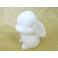 いよせき うさぎ(立ち)干支 置物 65×50×H90mm 漢白玉 アラバスター 011321 1個（直送品）