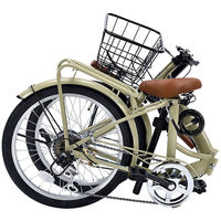 池商 20インチ折たたみ自転車 6段変速 鍵・ライト・かご MF209 カフェ 1台（直送品）