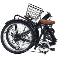 池商 20インチ折たたみ自転車 6段変速 鍵・ライト・かご MF209 マットブラック 1台（直送品）