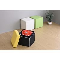 コンフォートワーク キューブスツール　収納付き　幅・奥行き380mm　キューブソファ　イエロー ACS-3840P(YE) 1台 オリジナル