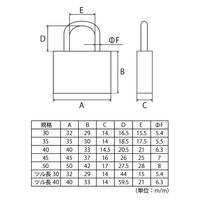 シリンダー錠Wロック同一キータイプ(共通鍵)No.5000 40mm規格12個入 1100100010733 1箱(12個入)（直送品）