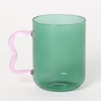 うねうねハンドルガラスマグカップ グリーン LAKOLE/ラコレ