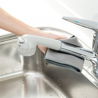 カワタキコーポレーション 窓や鏡に拭き跡が残りにくいクロス2色組（ブルー・グレー各1）  １パック（２枚入：２色×各１）