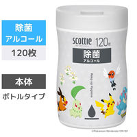 ウェットティッシュ アルコール 除菌 スコッティ ウェットティシュー ポケモン 本体 1セット（1個（120枚入）×14）日本製紙クレシア
