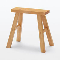 無印良品 木製ベンチ 小 ラバーウッド材 48.5×30×44cm 良品計画（わけあり品）