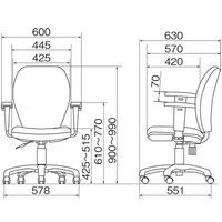 TOKIO ハイバックフィットチェア ブラック FST-77H 1脚 布張り オフィスチェア 事務椅子 体圧分散 背ロッキング（わけあり品）