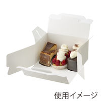 スリムエコキャリーケーキ箱 15×21 6～7個用 ホワイト 1袋（50枚入）