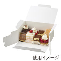 スリムエコケーキ箱 18×24 8～9個用 ホワイト 1箱（100枚：50枚入×2袋）