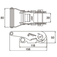 丸善織物 ラッシングベルト ラチェットバックル式 MLシリーズ ML35-500J 1本（直送品）