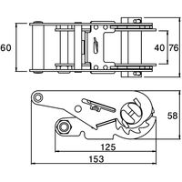 丸善織物 ラッシングベルト ラチェットバックル式 MLSシリーズ MLS35-1000ELS 1本（直送品）