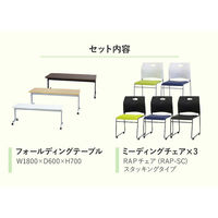 ネットフォース 会議テーブル チェア3脚 セット GLF1860RapS3BWNBB 1セット（直送品）