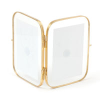 ガラスフォトフレームL版2枚 ゴールド studio CLIP