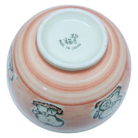 美濃陶苑 陶磁器 軽量5.0丼招き猫赤 22-13-4 1セット(3個入)（直送品）