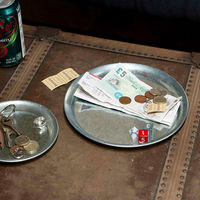 ダルトン DULTON 鉢皿 ガルバナイズドラウンドトレー S 471725 1個（直送品）