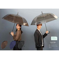 中谷 ワンタッチビニール傘 パイピングカラービニール ジャンプ式 65cm ハードブラウン 113-023BR 1セット(1本×3)（直送品）