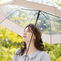 中谷 ワンタッチビニール傘 ブーケビニール ジャンプ式 60cm グレージュ 115-036GRG 1セット(1本×3)（直送品）