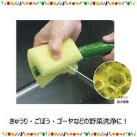 キクロン スポンジ ヤサイ洗いスポンジ5P F-402 00788404 1ケース(24個(1個×24))（直送品）
