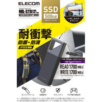 SSD 外付け 500GB USB3.2 Gen2x2 IP55 防塵防滴 ブラック ESD-EHB0500GBK エレコム 1個（直送品）