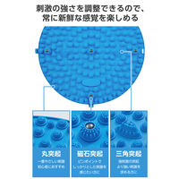 足ツボマット 指圧ボード 円形34cm 家庭用 足裏ケア 洗える 指圧マット 滑り止め加工 HCF-FTM35BU エレコム 1個（直送品）