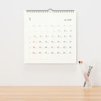 無印良品 バガス入りペーパー日曜始まり六輝カレンダー 大 ２０２６年１月～１２月 約２７０×２７０ｍｍ 壁掛け用 良品計画