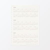 無印良品 リフィルノート リフィル マンスリースケジュール ２０２５年１２月始まり Ａ５・２０穴 月曜始まり 良品計画