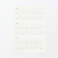無印良品 リフィルノート リフィル マンスリースケジュール ２０２５年１２月始まり Ａ５・２０穴 月曜始まり 六輝 祝日 月齢なし