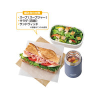 サーモス 真空断熱スープランチセット スープジャー200ｍL 容器300ｍL×2 グレーネイビー JEH-800 GNV 1個
