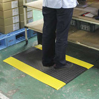 MISM 快適クッションマット 90x150cm 黒黄 1枚 1セット(1枚×2)（直送品）