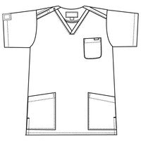 【再検品商品】フォーク スクラブ ホワイト L 7000SC-1 1枚　スクラブ（わけあり品）