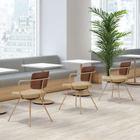 【組立設置込】コクヨ リーテ カジュアルチェアー 背樹脂 4本脚 木脚（ブラウン） K16-R03CZ-B1K1KX1 1脚（直送品）