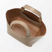 無印良品 ヌメ革 ミニトートバッグ グレイッシュブラウン タテ２２×ヨコ３６×マチ１４ｃｍ 良品計画