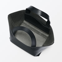 無印良品 ヌメ革 ミニトートバッグ 黒 タテ２２×ヨコ３６×マチ１４ｃｍ 良品計画