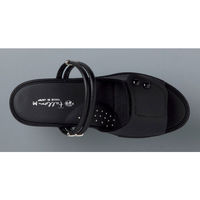 山一 2WAY面ファスナーサンダル ブラック S 7703 1足　ナースサンダル（わけあり品）