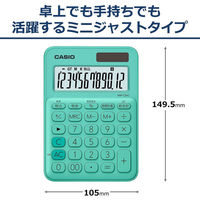 カシオ計算機 カラフル電卓　ミントグリーン　MW-C20C-GN-N 緑 1個（わけあり品）