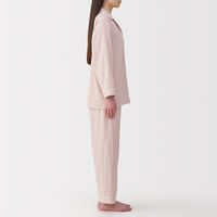 無印良品 レディース 婦人 脇に縫い目のない 二重ガーゼ長袖パジャマ 婦人ＸＬ ライトピンク 良品計画