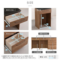 ゴミ箱上カウンター+引き出し収納×2  幅1800×奥行440×高さ850mm ウォルナット SH-22-CKS180-BBC 1台（直送品）