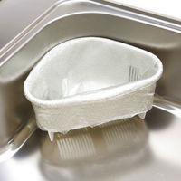 水切り袋 再生原料 のびるタイプ 三角コーナー・排水口 兼用 1セット（1袋（50枚入）×5）レック