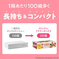 ティッシュペーパー スコッティ ティシュー 250組（5箱入）フラワーボックス ポケモンデザイン 1パック 日本製紙クレシア