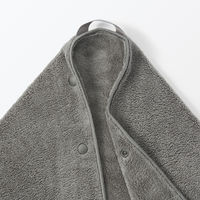 無印良品 マイクロファイバー スナップボタン付ペット用タオル 小 ４８×６８ｃｍ チャコール 良品計画