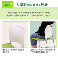 Netforce ミーティングチェア スタッキングチェア 会議用椅子 ループ脚 取っ手付き 完成品 積み重ね 軽量 RAP ブラック（直送品）