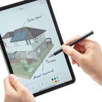 サンワサプライ ディスク式&導電繊維タッチペン(ブラック) PDA-PEN50BK 1本