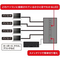 サンワサプライ 磁石付きUSB2.0手動切替器(4回路) SW-US24MG 1個