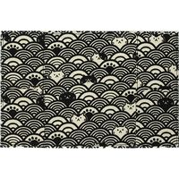 シンメ い草のブックカバー 文庫サイズ しおり紐付き[生成/青海波ネコ] A01-10-00402 1セット(1個×2)