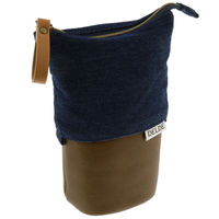 サンスター文具 ペンポーチ DELDE デルデ Denim ダークブルー S2284448 1セット(3個)（直送品）