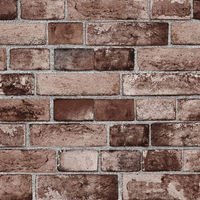 菊池襖紙工場 貼ってはがせてのり残りしない壁紙 レンガ ダーク 45cm×2.5m巻き JK4521-3 1梱包（3本入）（直送品）