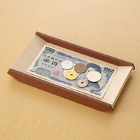 スマイル 滑り止め付き 木製つり銭トレー ブラウン 719463 1個