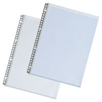 リヒトラブ クリヤーポケット 1組=10枚入 中台紙付 A4S 30穴 藍 N-2006 1組