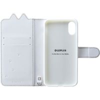 MSソリューションズ iPhone XS/iPhone X ねこ型PUレザーブックケース シロ LP-IPSRLBNWH 1個